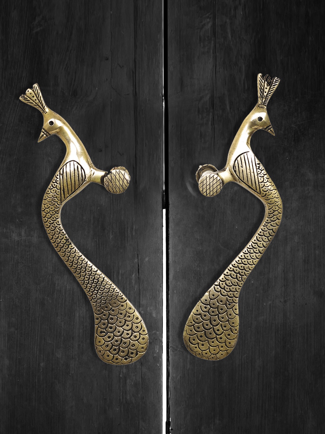 

Imli Street Gold-Toned Solid Brass Peacock Door Knob