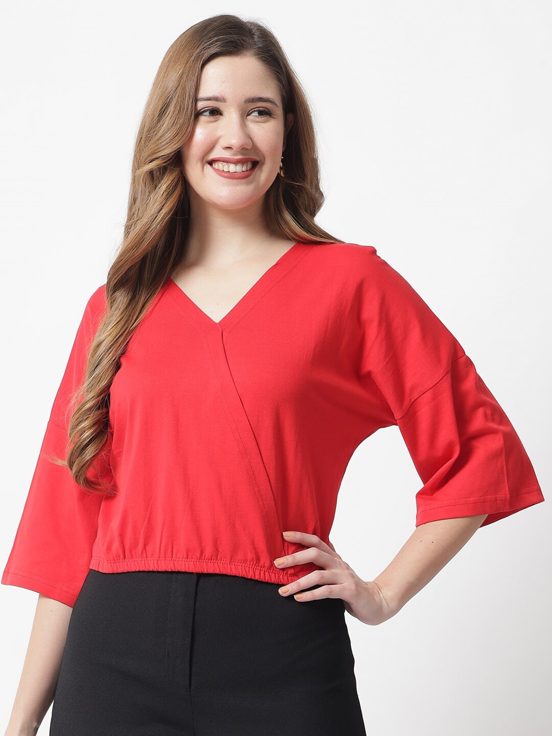 

The Dry State Red Pure Cotton Wrap Top