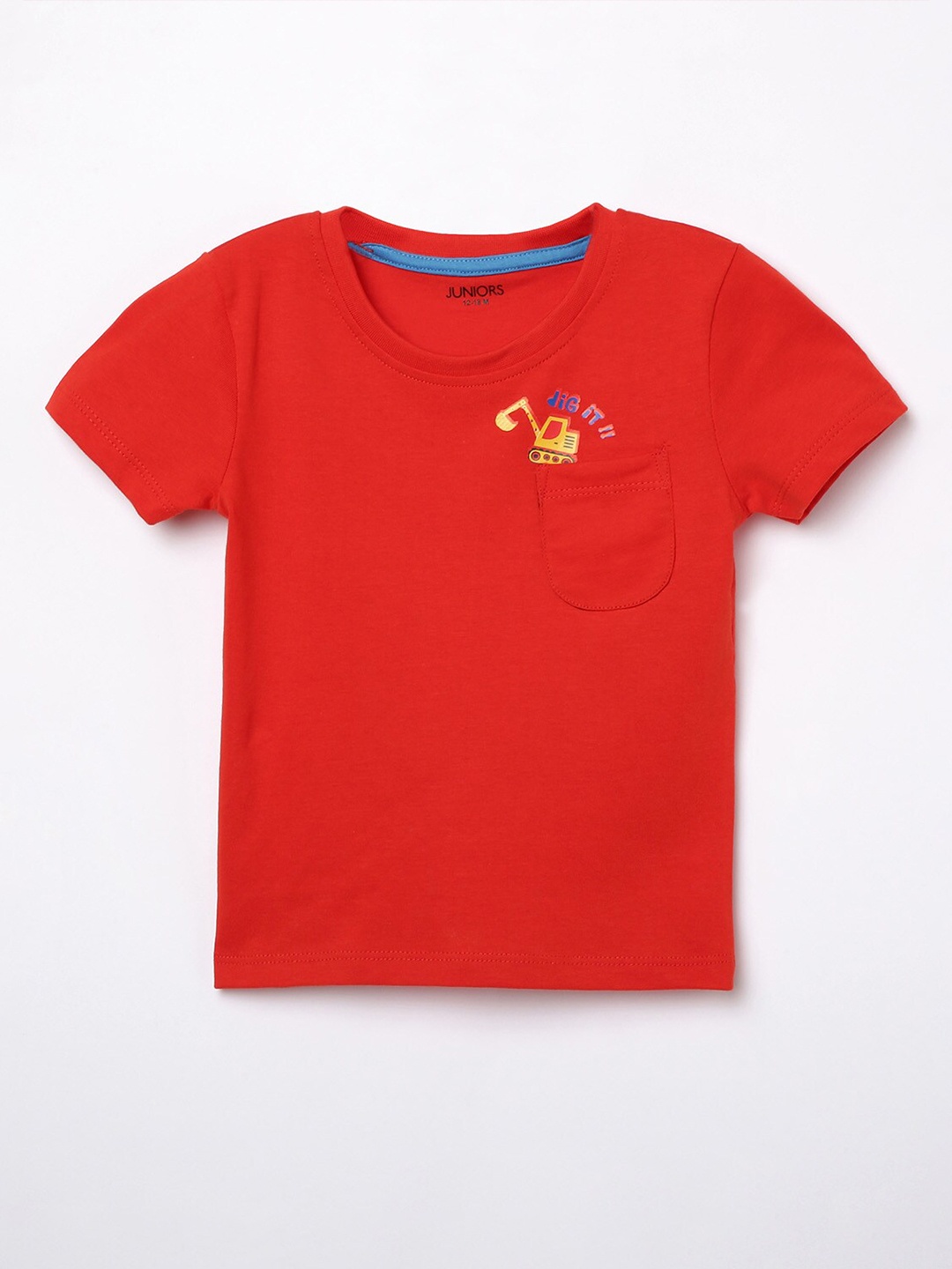 

Juniors Boys Red Printed Pure Cotton T-shirt