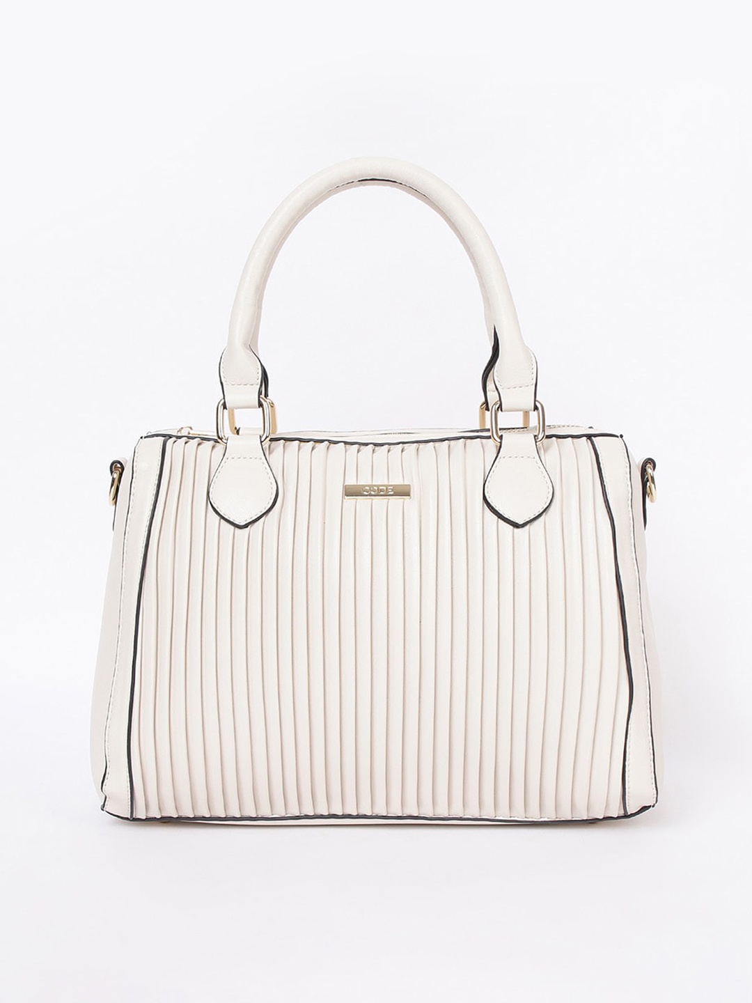 

CODE by Lifestyle Beige Striped Structured Handheld Bag