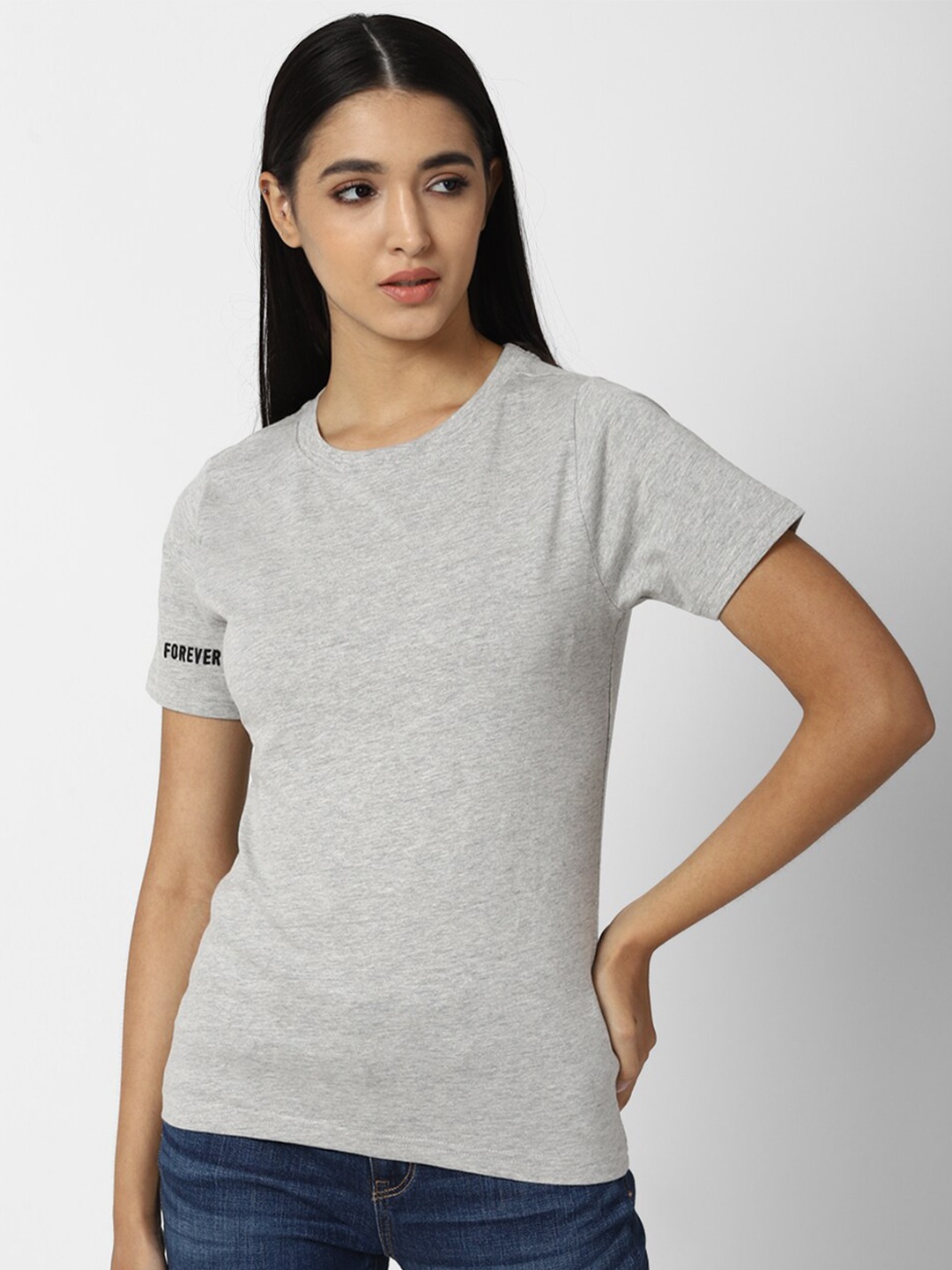 

FOREVER 21 Women Grey Top