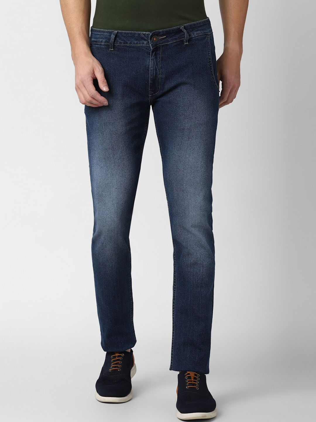 

Peter England Casuals Men Navy Blue Skinny Fit Heavy Fade Jeans