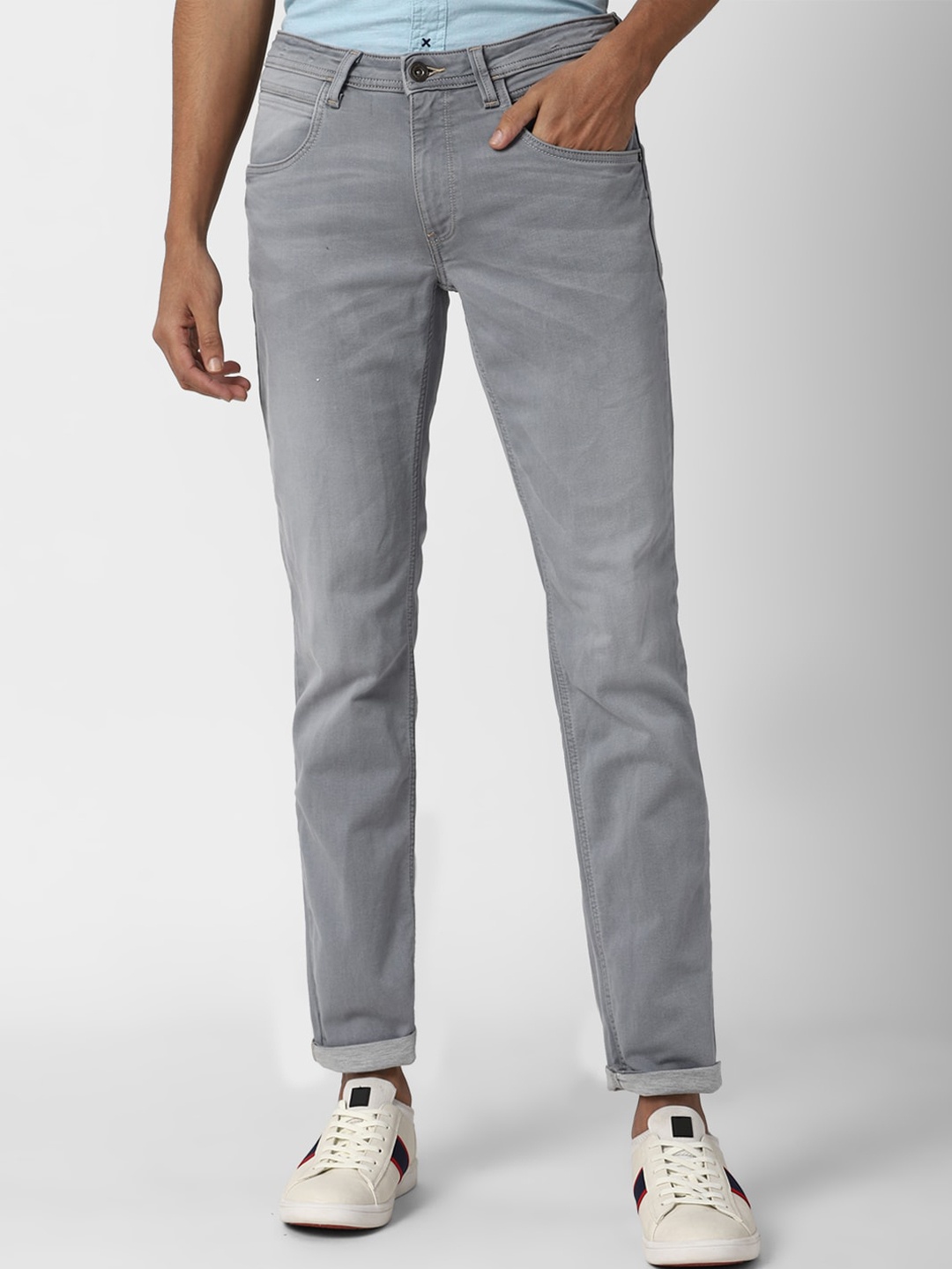 

VAN HEUSEN DENIM LABS Men Grey Slim Fit Light Fade Jeans