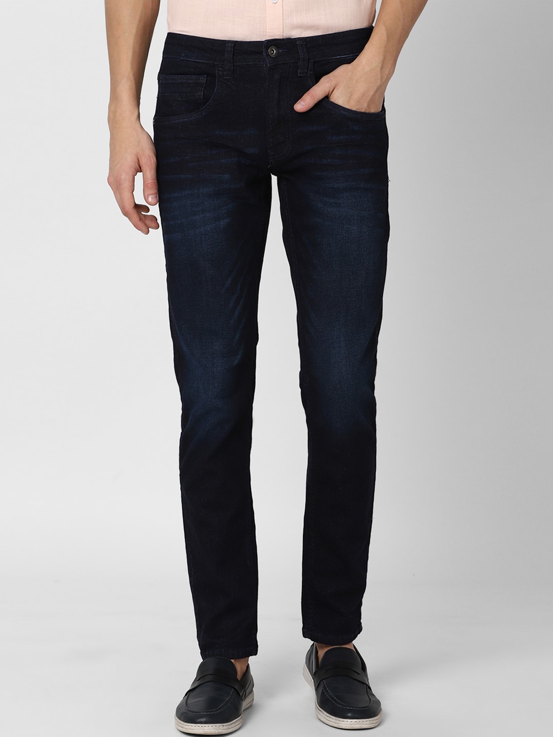 

VAN HEUSEN DENIM LABS Men Navy Blue Skinny Fit Light Fade Jeans
