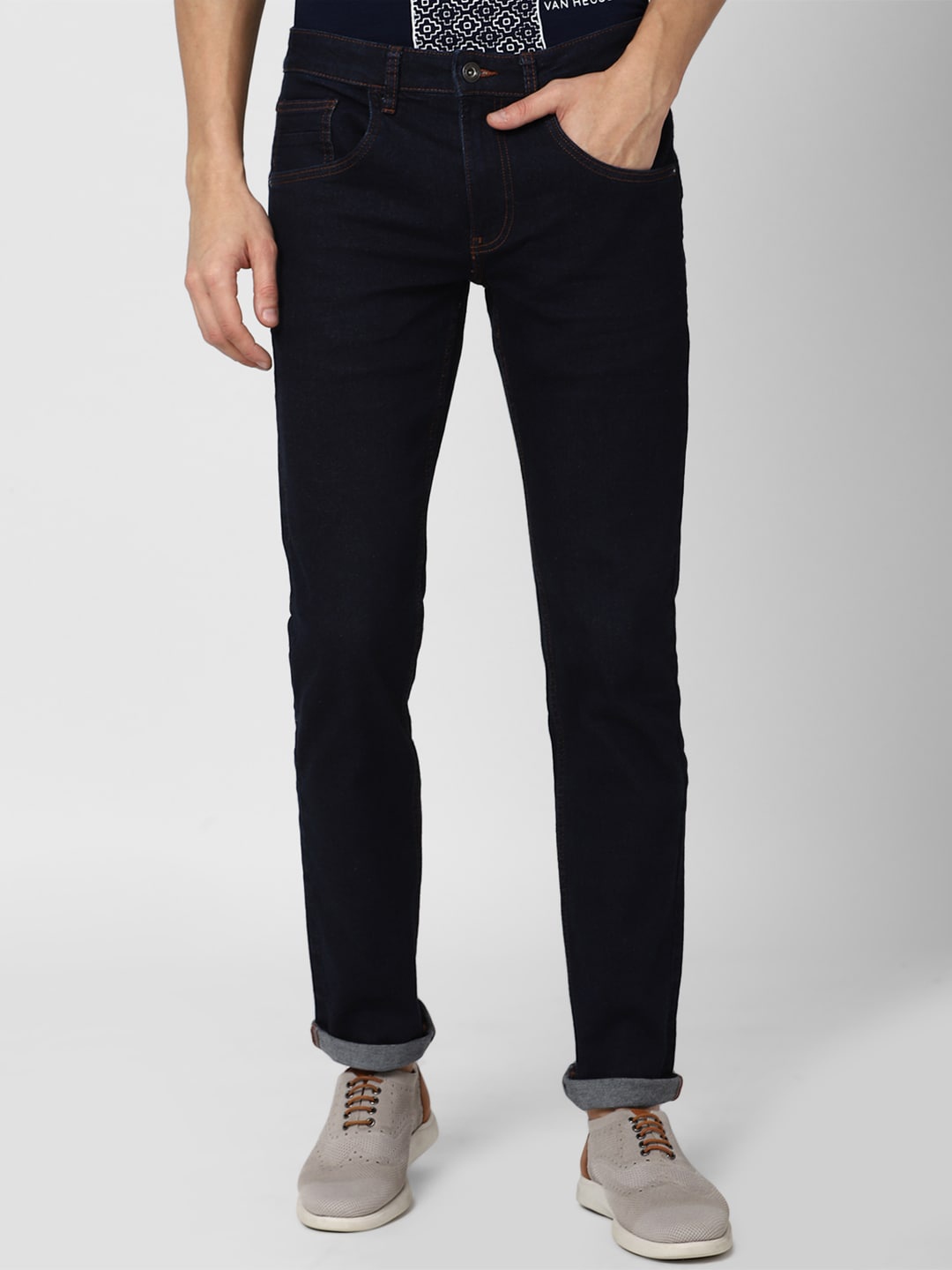 

VAN HEUSEN DENIM LABS Men Navy Blue Slim Fit Jeans
