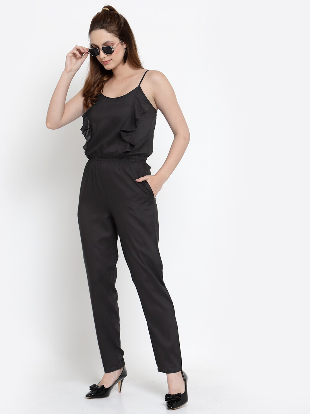 

NEUDIS Women Black Solid Basic Jumpsuit