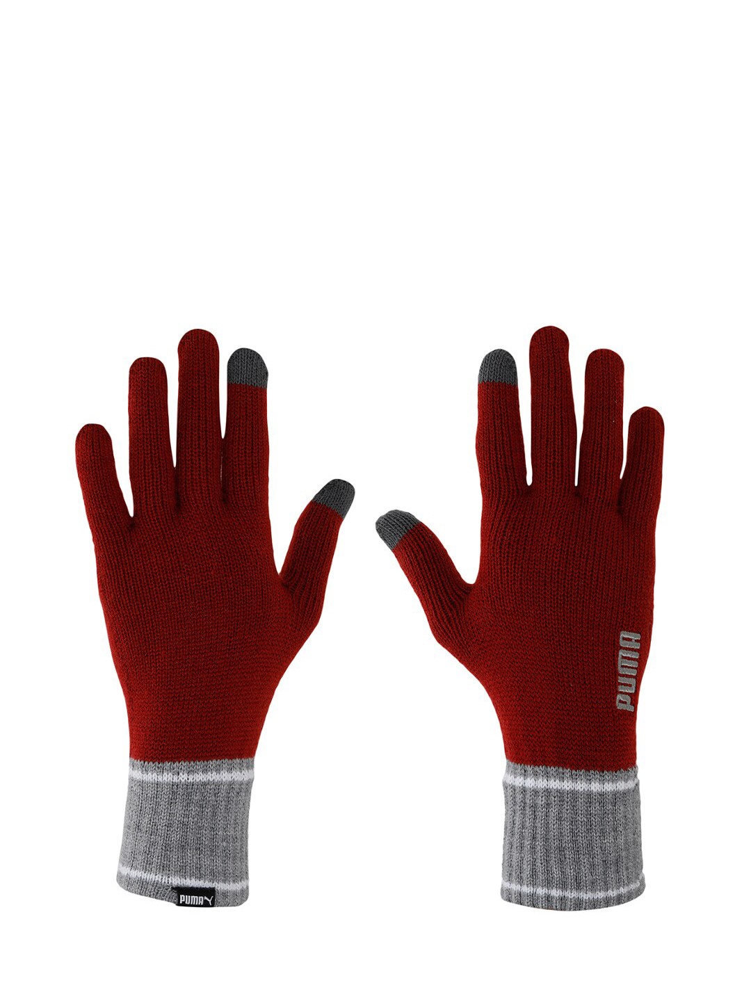

Puma Red Acrylic Solid Knitted Smart Screen-Compatible Sports Gloves