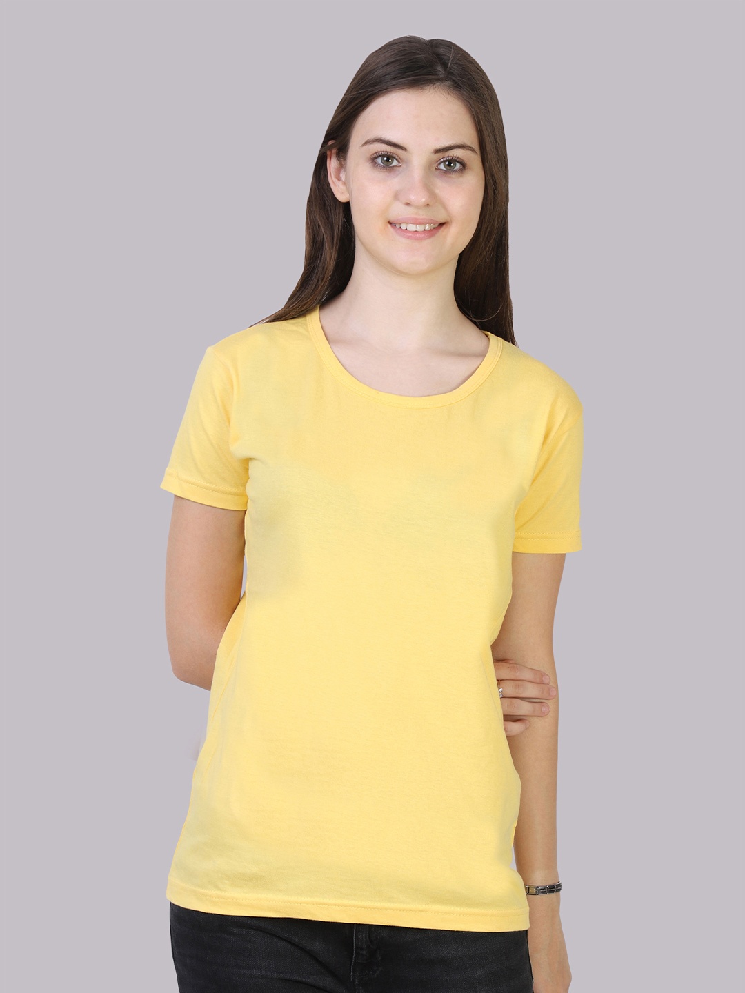 

Fleximaa Women Yellow Running T-shirt