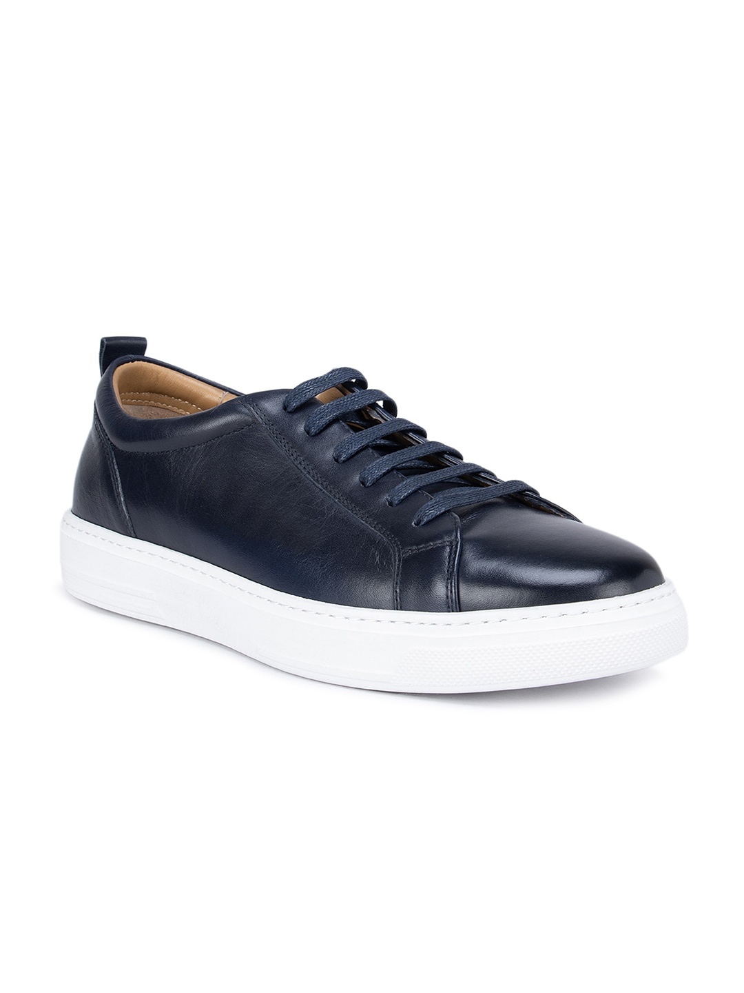 

ROSSO BRUNELLO Men Blue Solid Leather Sneakers