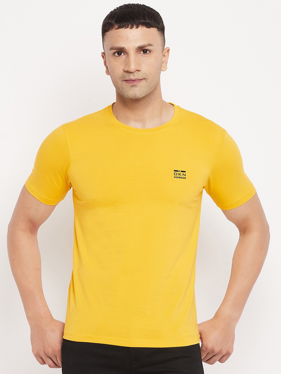 

Okane Men Yellow Solid T-shirt
