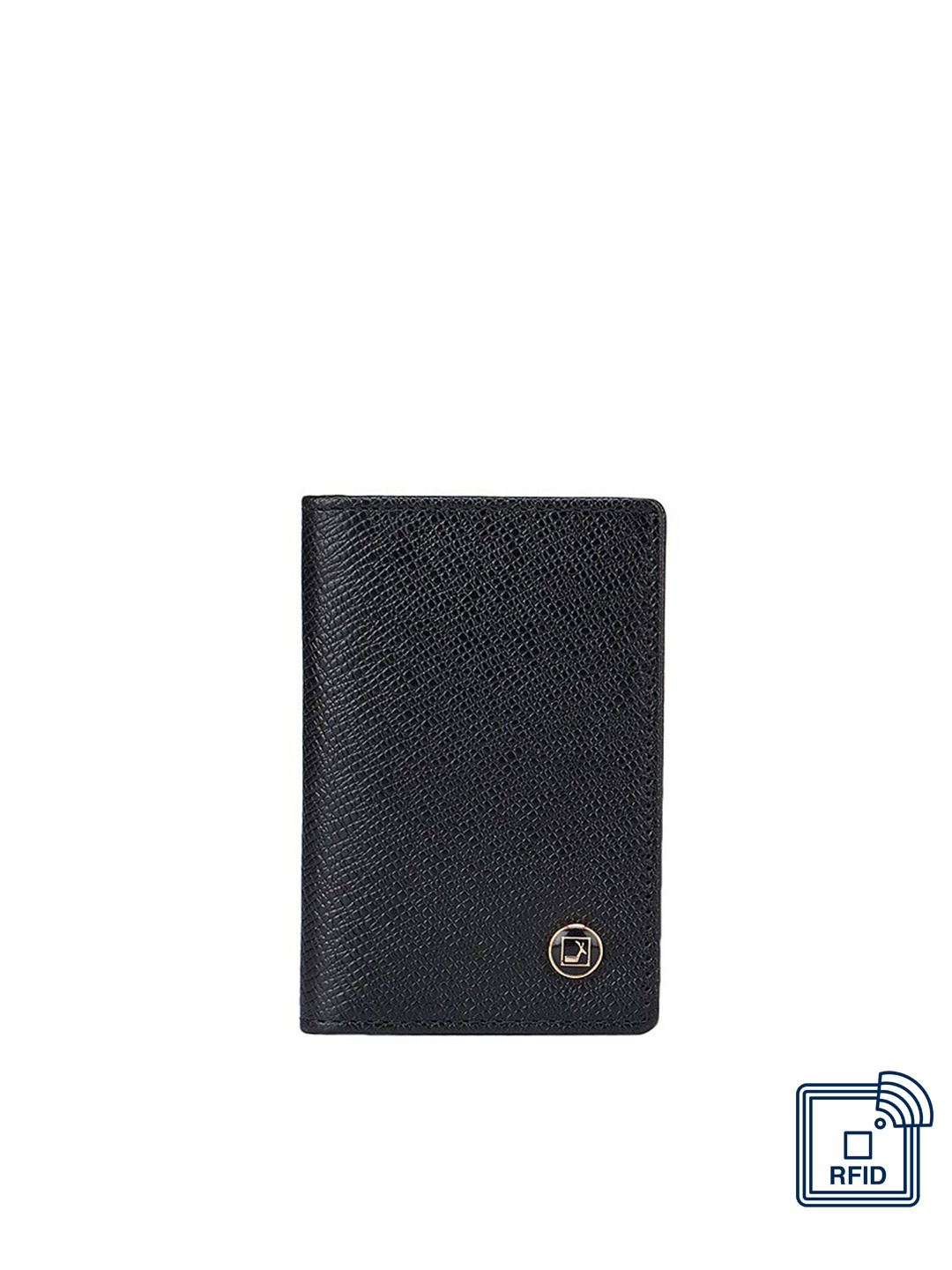 

Da Milano Men Black Textured Card Holder Wallet
