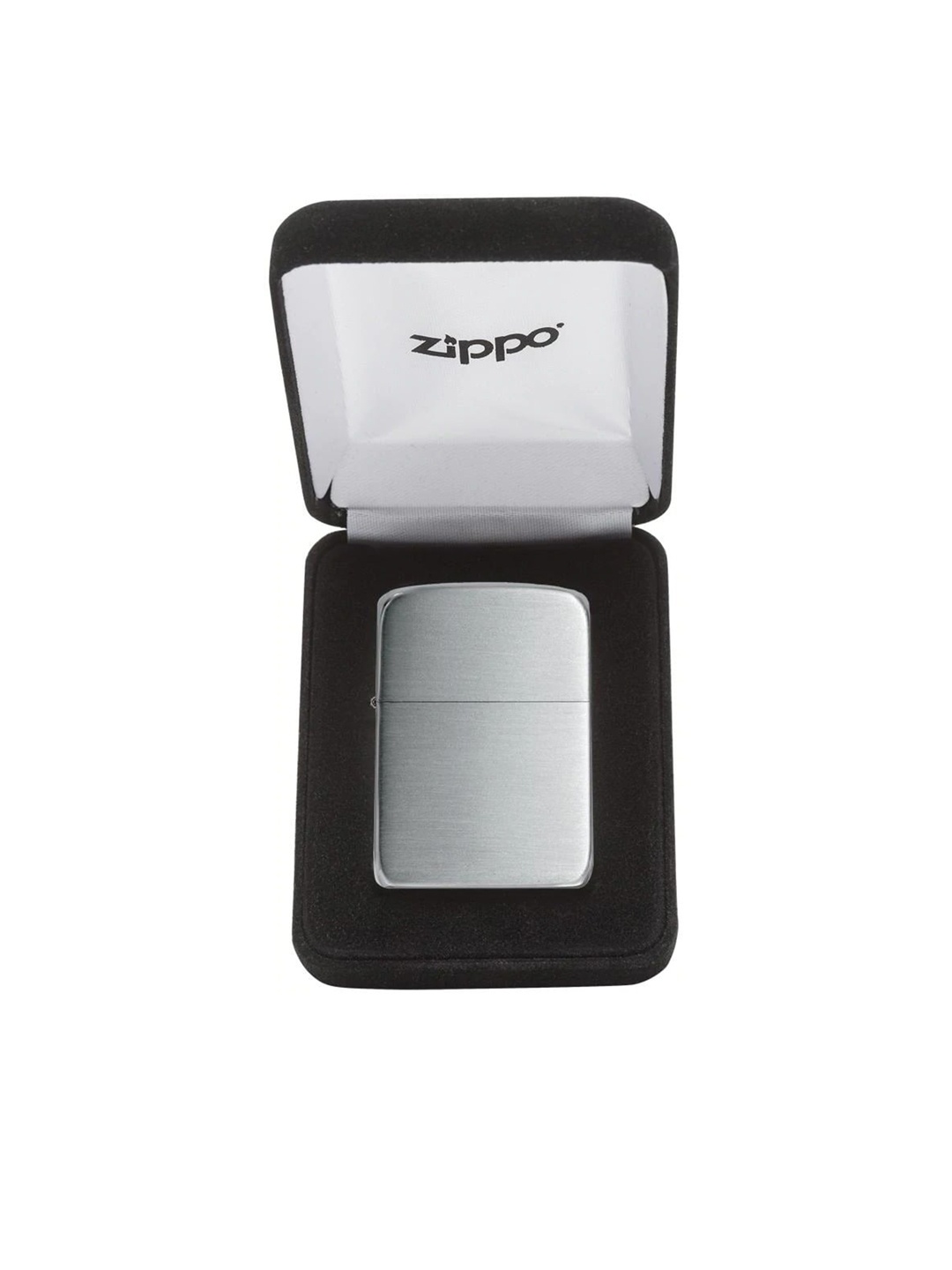 

Zippo Unisex Silver-Toned & Black Solid Matte Pocket Lighter