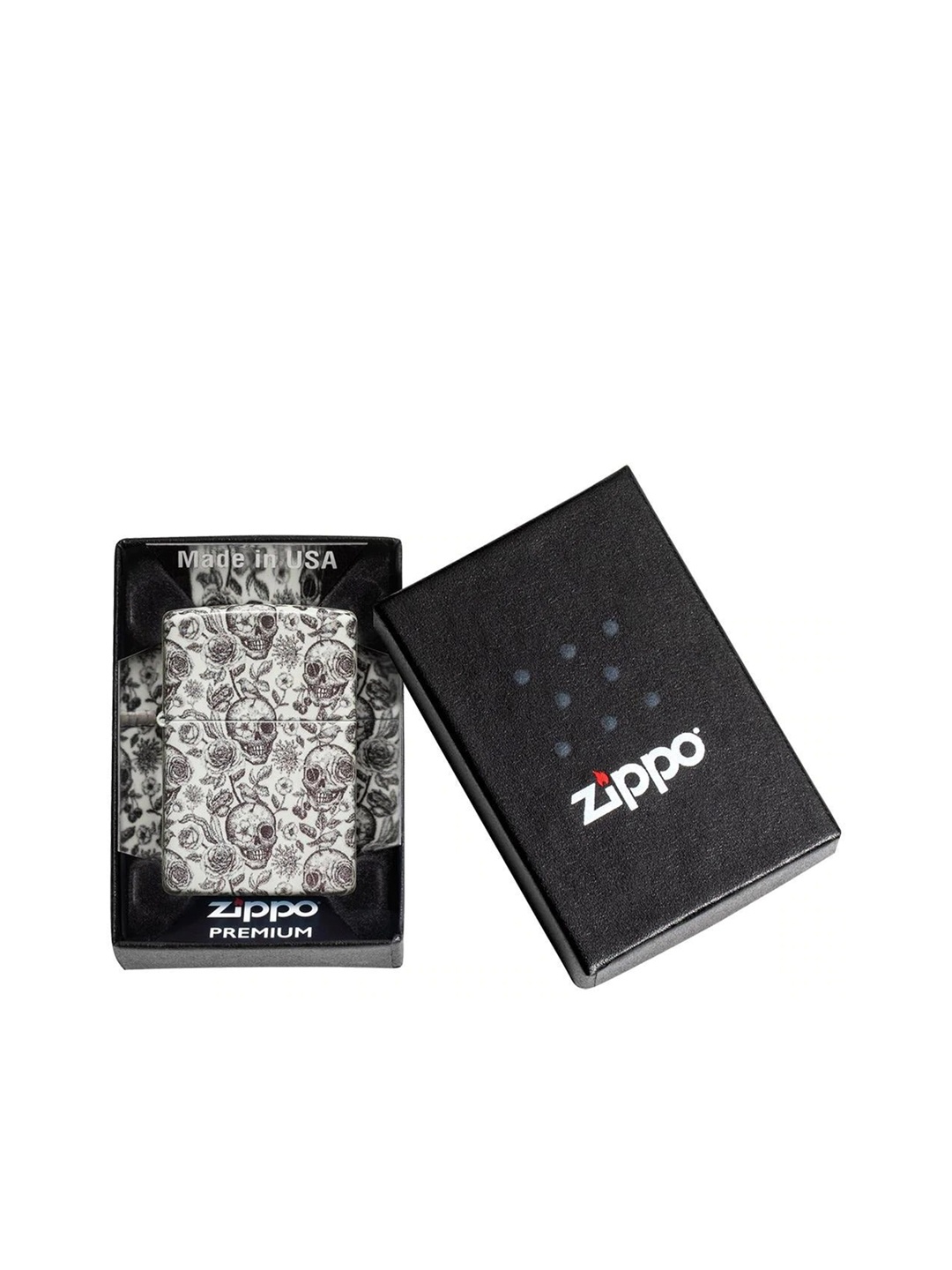 

Zippo Black & White Skeleton Printed Pocket Lighter