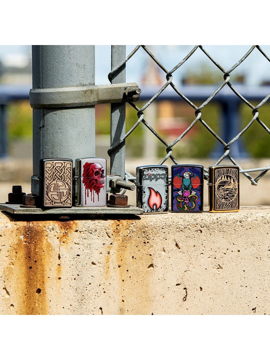 

Zippo Grey & Red Skull Design Pocket Lighter