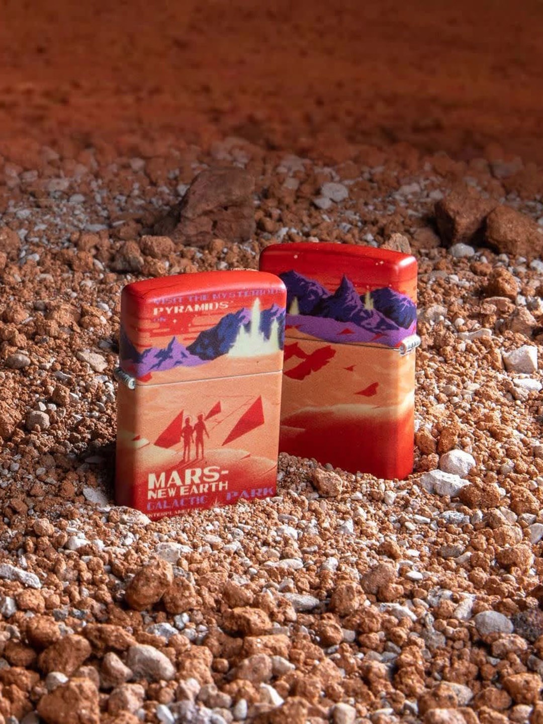 

Zippo Red Brass Mars Design Pocket Windproof Lighter