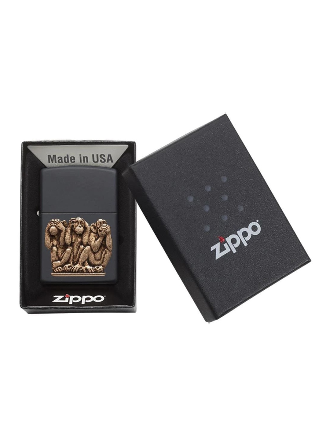 

Zippo Black & Gold-Toned Brass Pocket Lighter