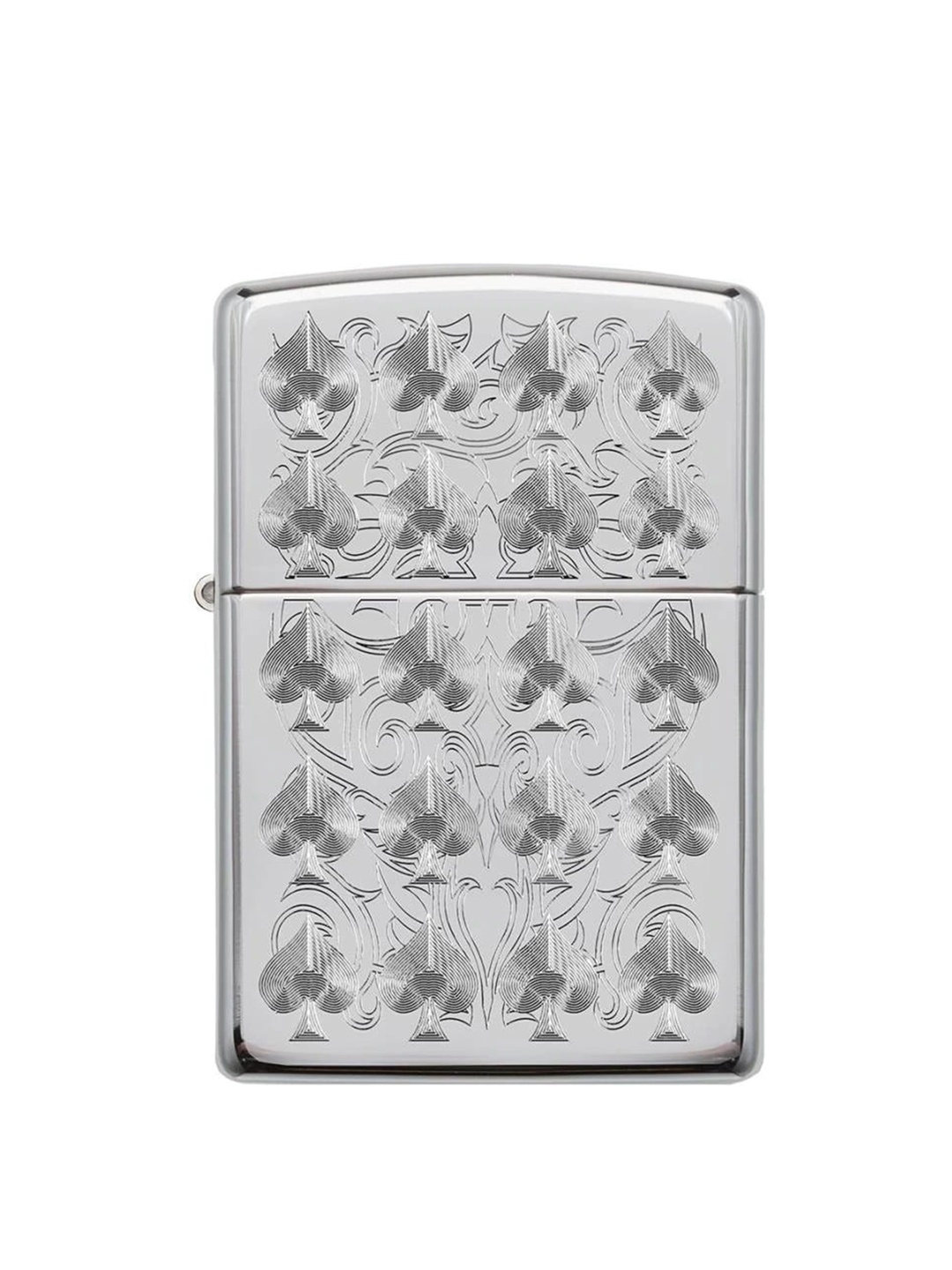 

Zippo Silver-Toned Printed Spades Design High Polish Chrome Pocket Lighter