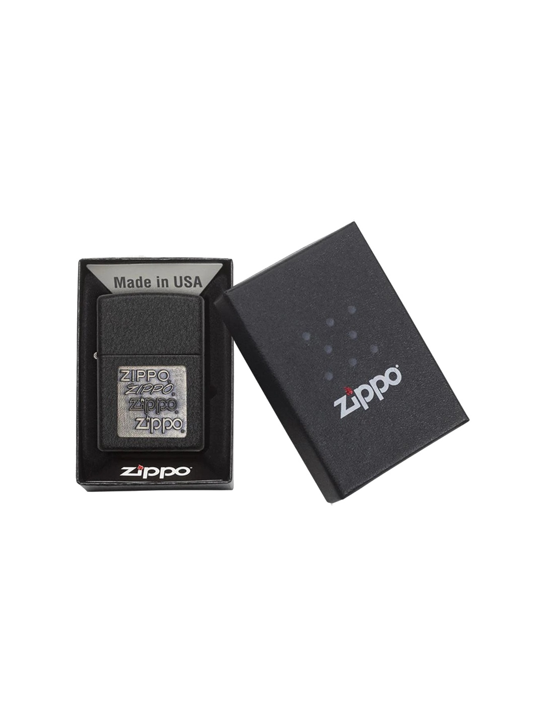 

Zippo Black & Gold-Toned Printed Windproof Pocket Lighter