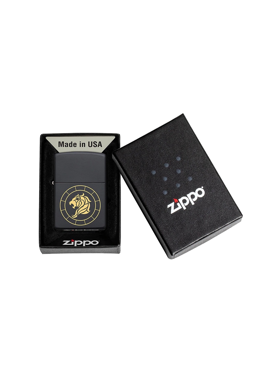 

Zippo Black Printed Leo Zodiac Sign Black Matte Pocket Lighter
