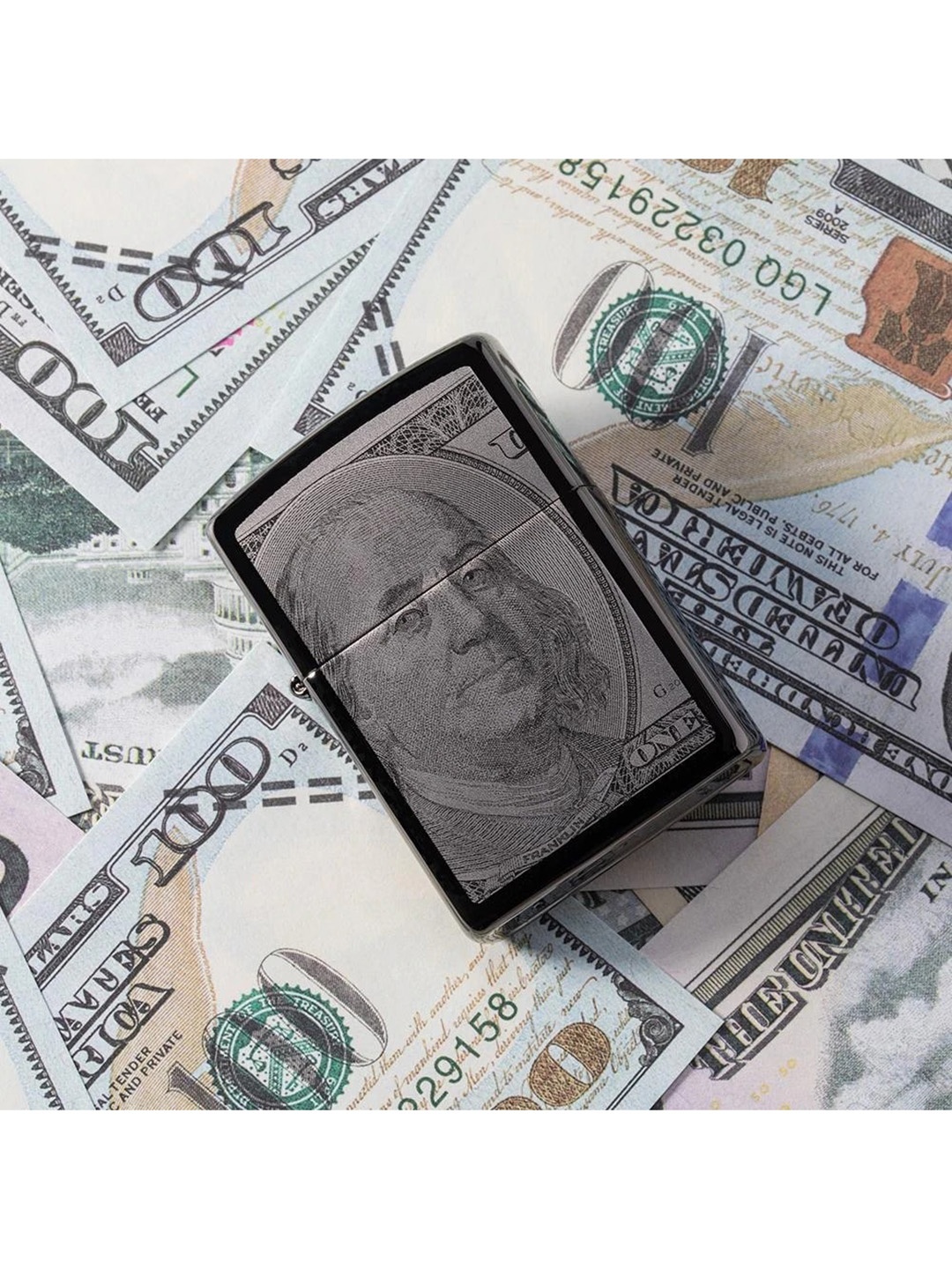 

Zippo Grey Currency Printed Pocket Lighter
