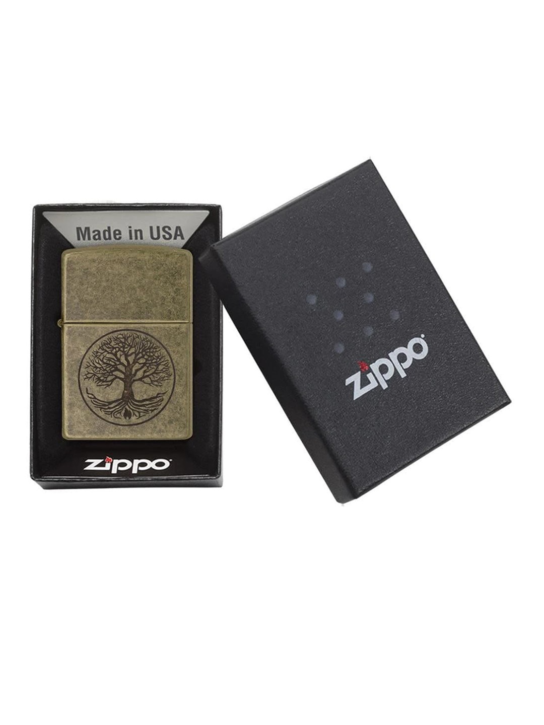 

Zippo Brown Printed Tree of Life Pocket Windproof Lighter