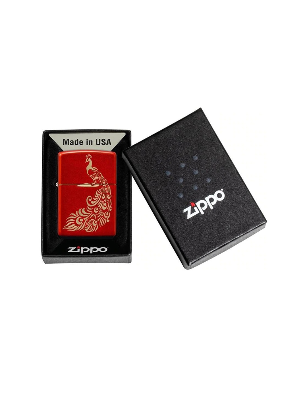 

Zippo Unisex Red & Gold-Toned Printed Pocket Lighter