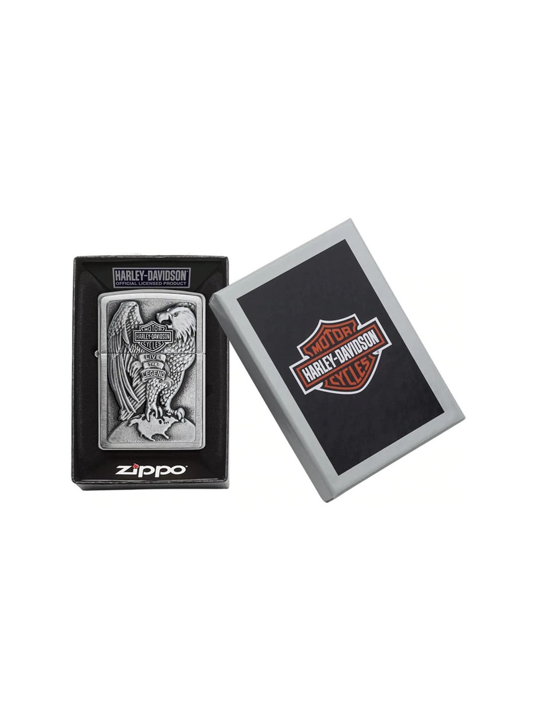 

Zippo Grey Printed Chrome Emblem High Polish Pocket Lighter