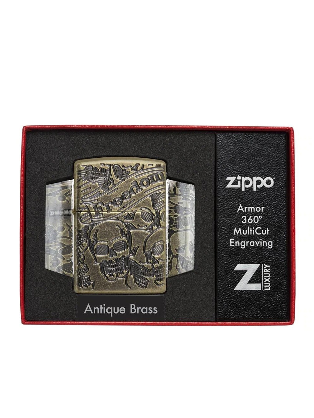 

Zippo Gold-Toned Freedom Skull Design Lighter