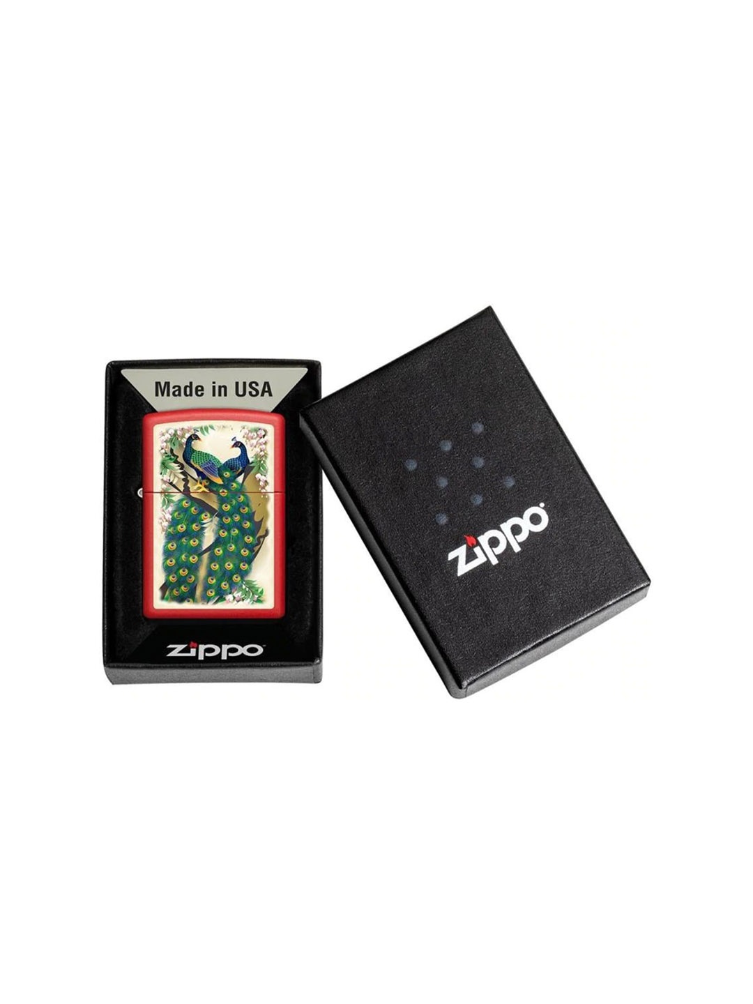 

Zippo Red & Green Indian Wedding Peacock Design Pocket Lighter