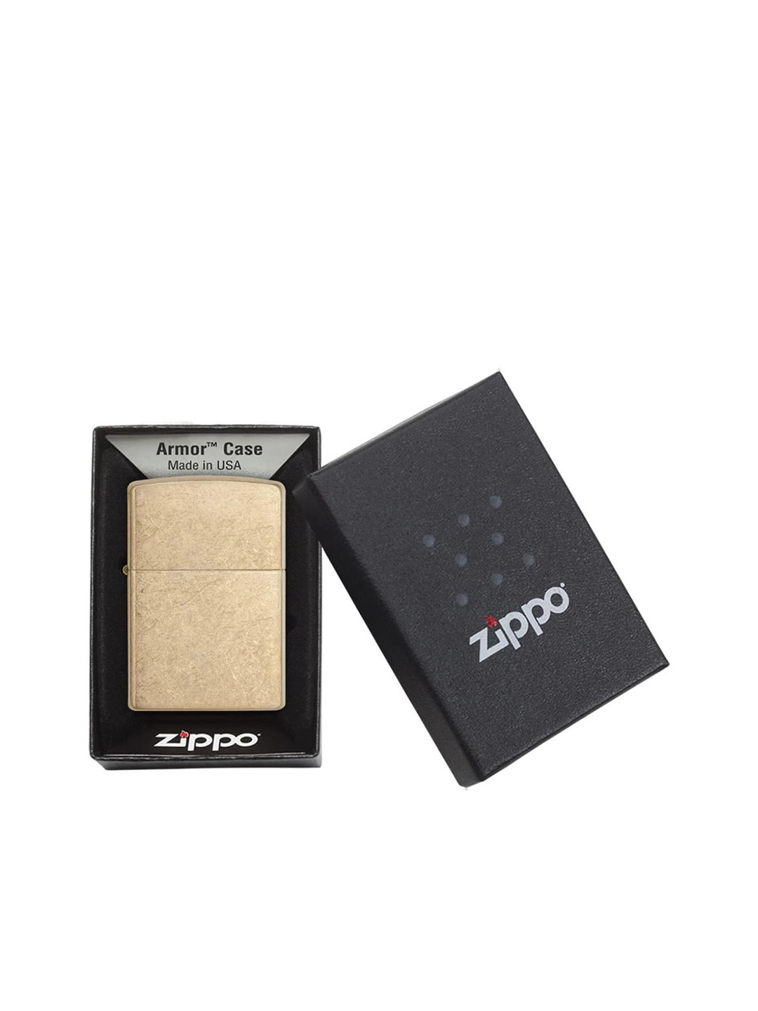 

Zippo Gold-Toned Printed Armour Tumbled Brass Pocket Lighter