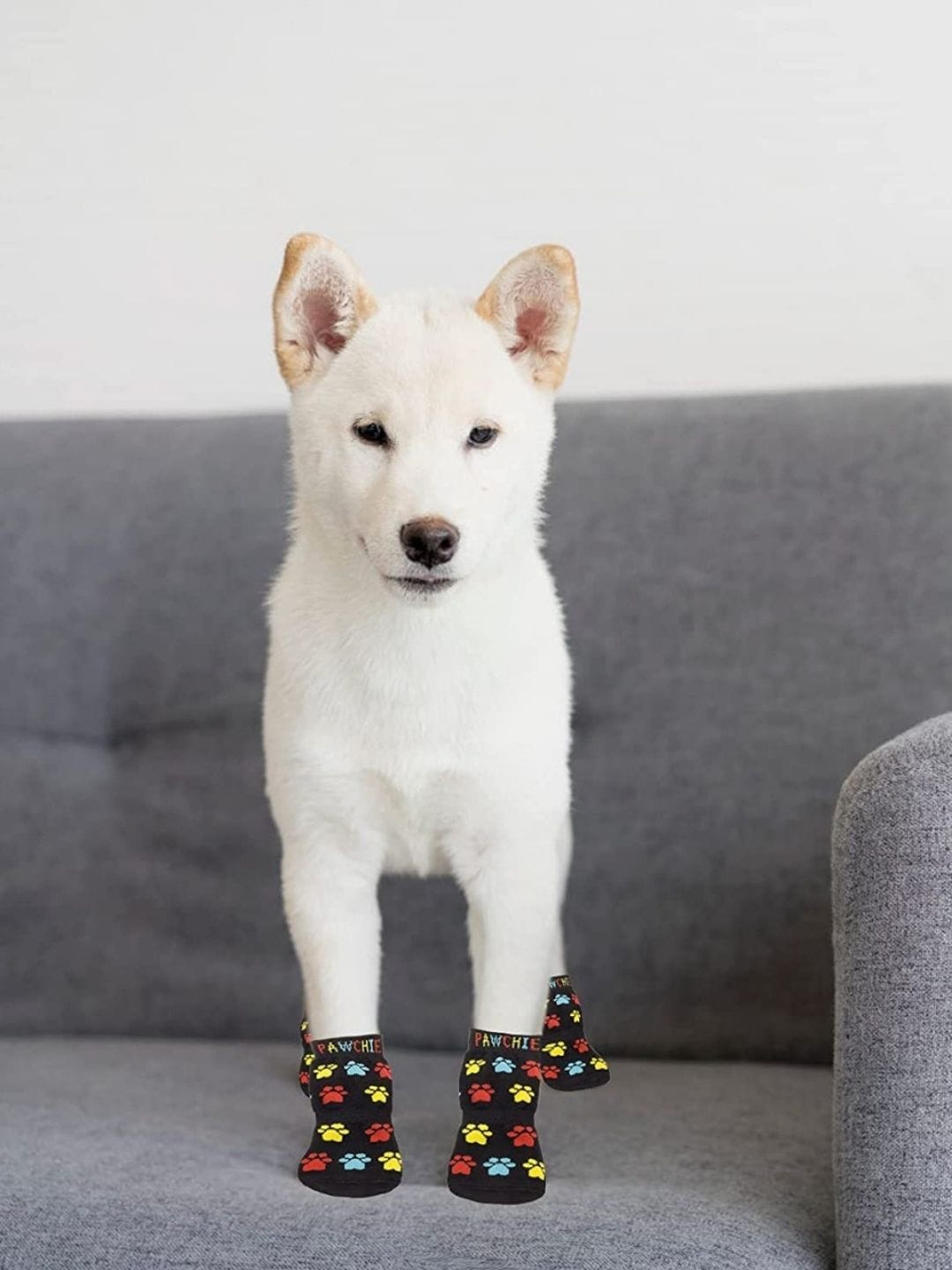 

PAWCHIE Black & Red Printed Anti-Slip Dogs Socks