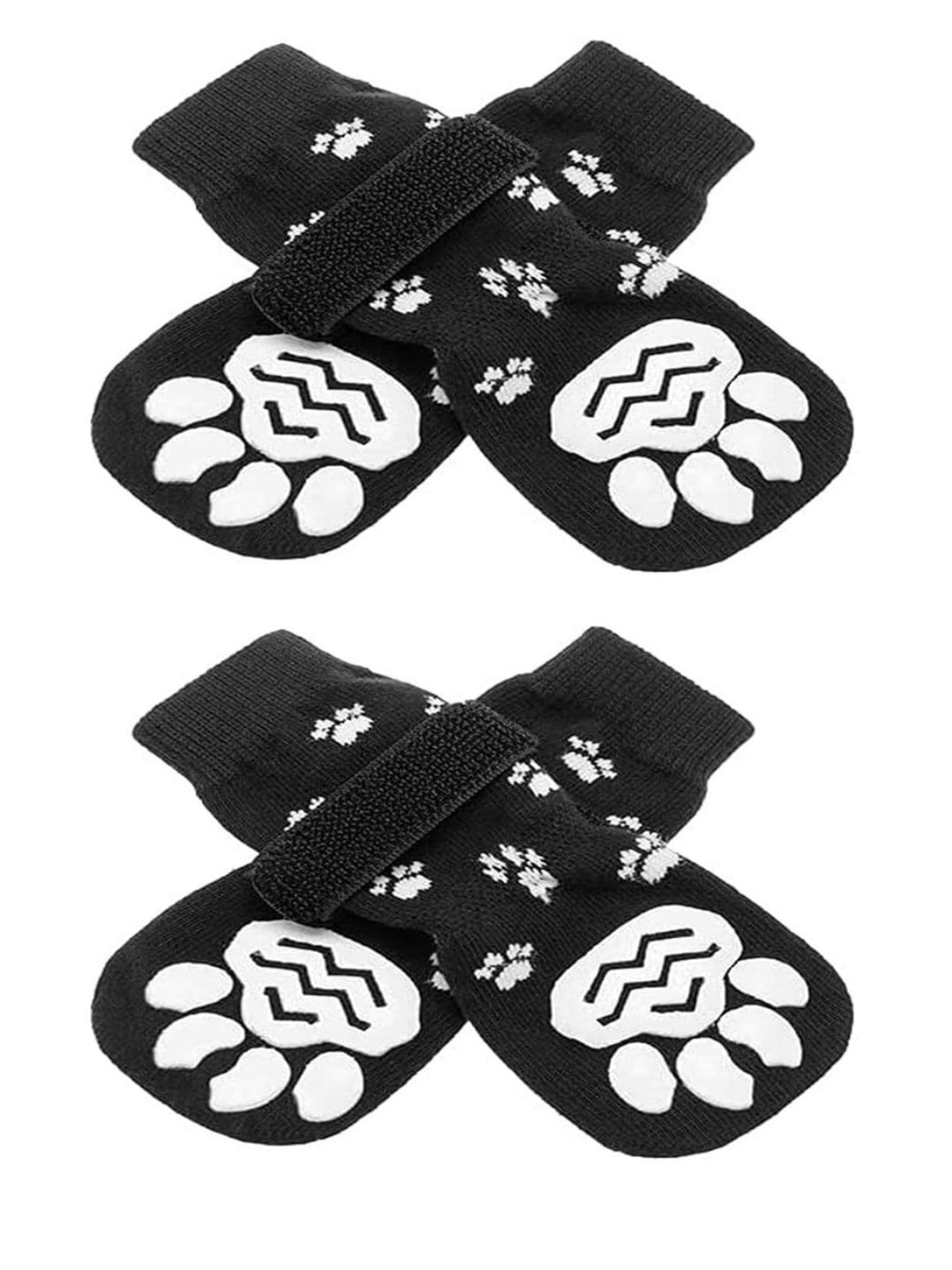 

PAWCHIE Black & White Printed Cotton Anti-Slip Dog Socks