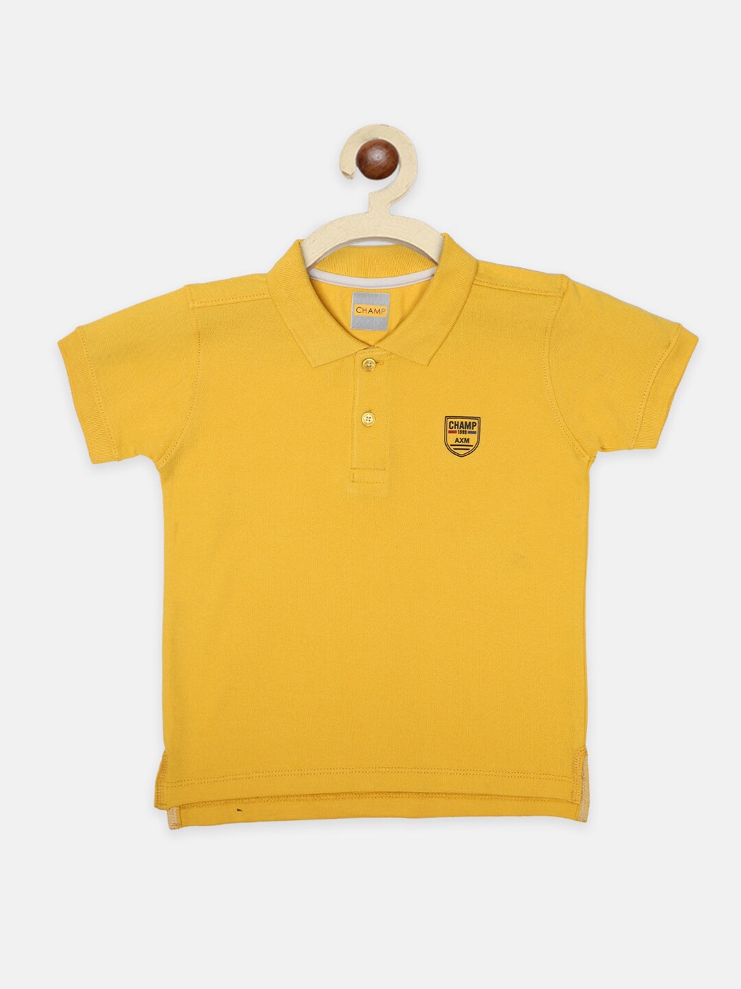 

AXM CHAMP Boys Yellow Polo Collar Cotton T-shirt