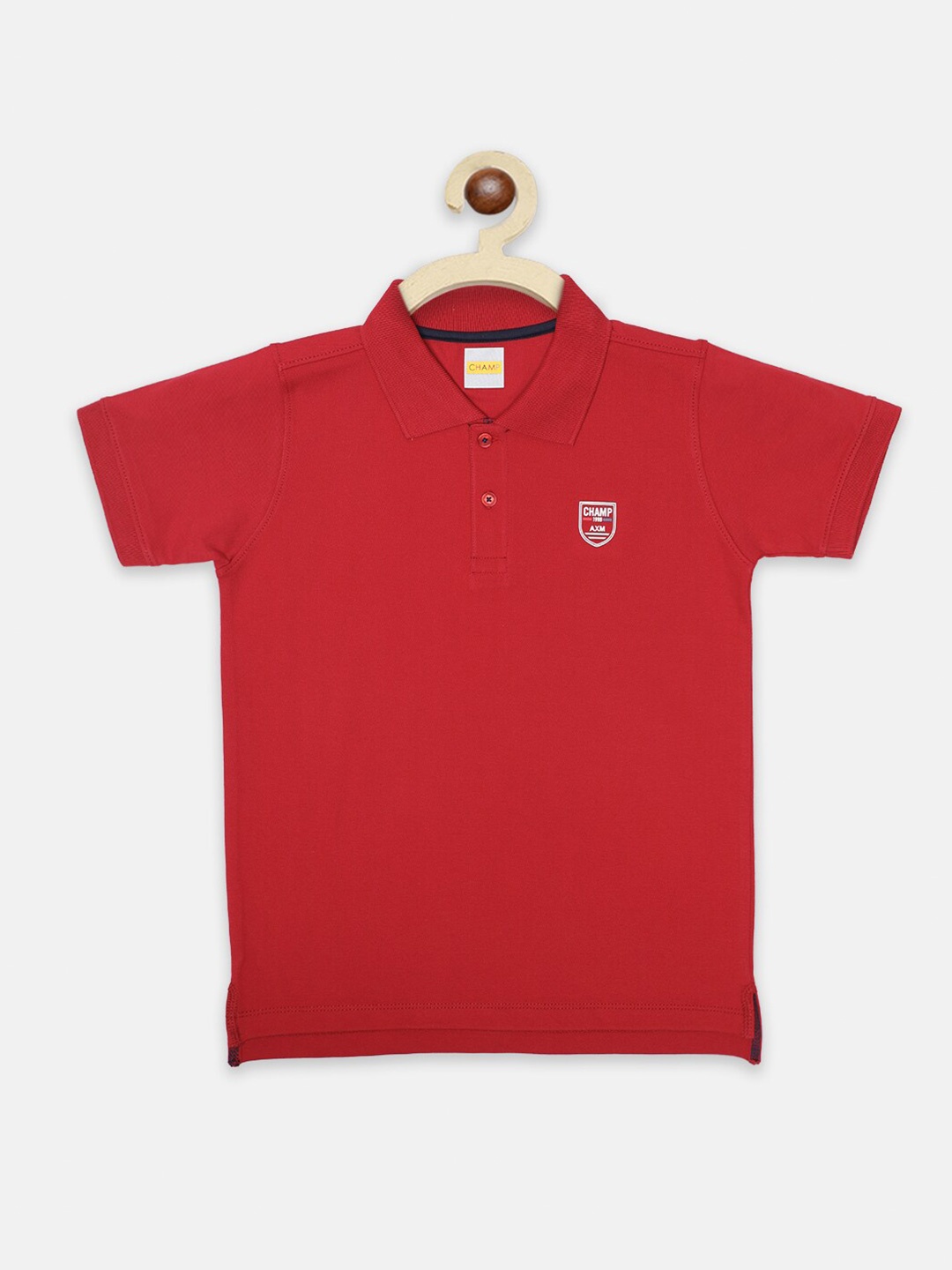 

AXM CHAMP Boys Red Polo Collar Cotton T-shirt