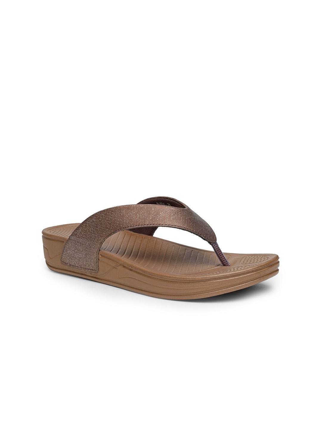 

DA NATURO ITALY Women Brown Textured T-Strap Flats