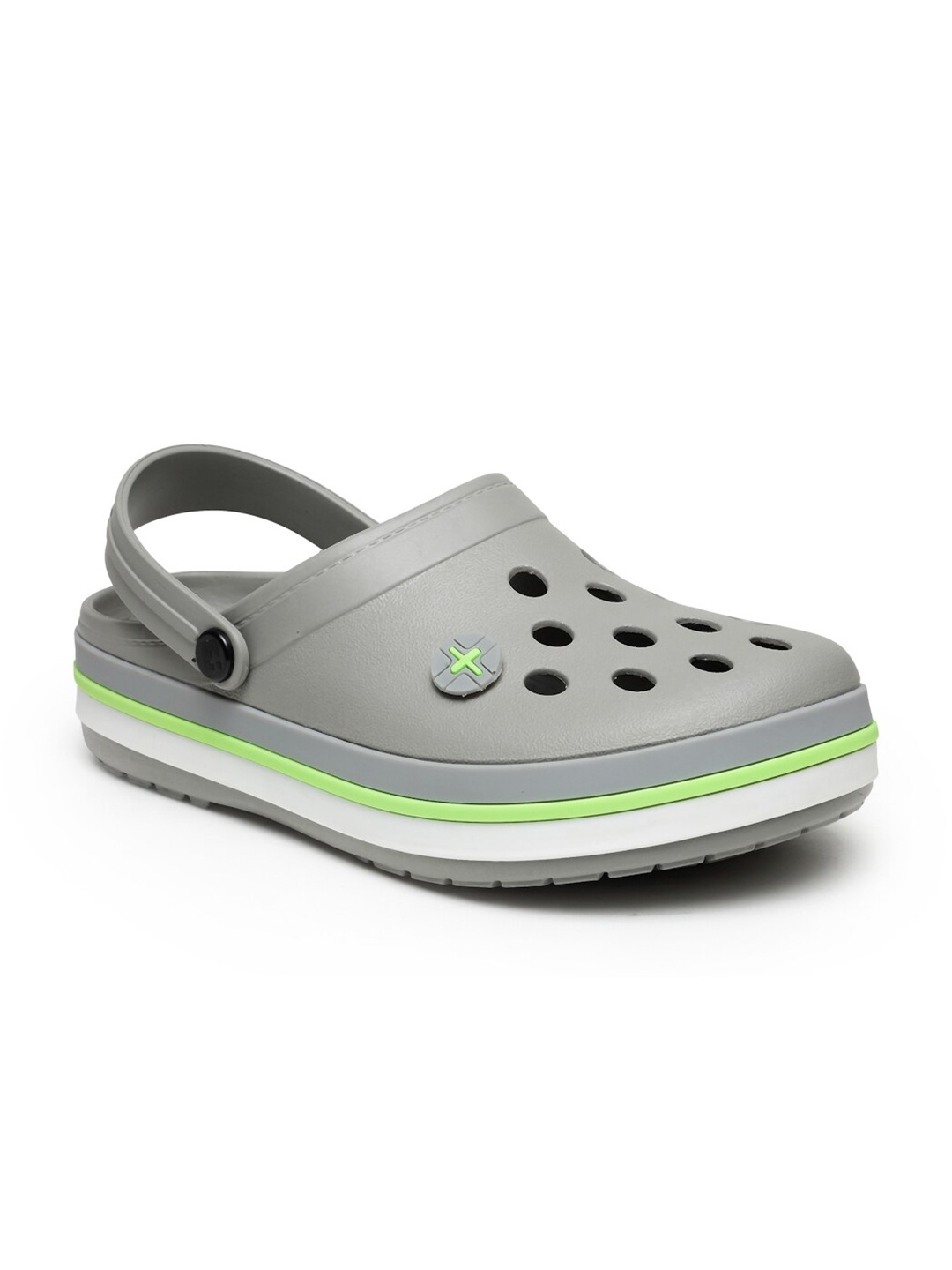 

DA NATURO ITALY Men Grey & Fluorescent Green Solid Clogs