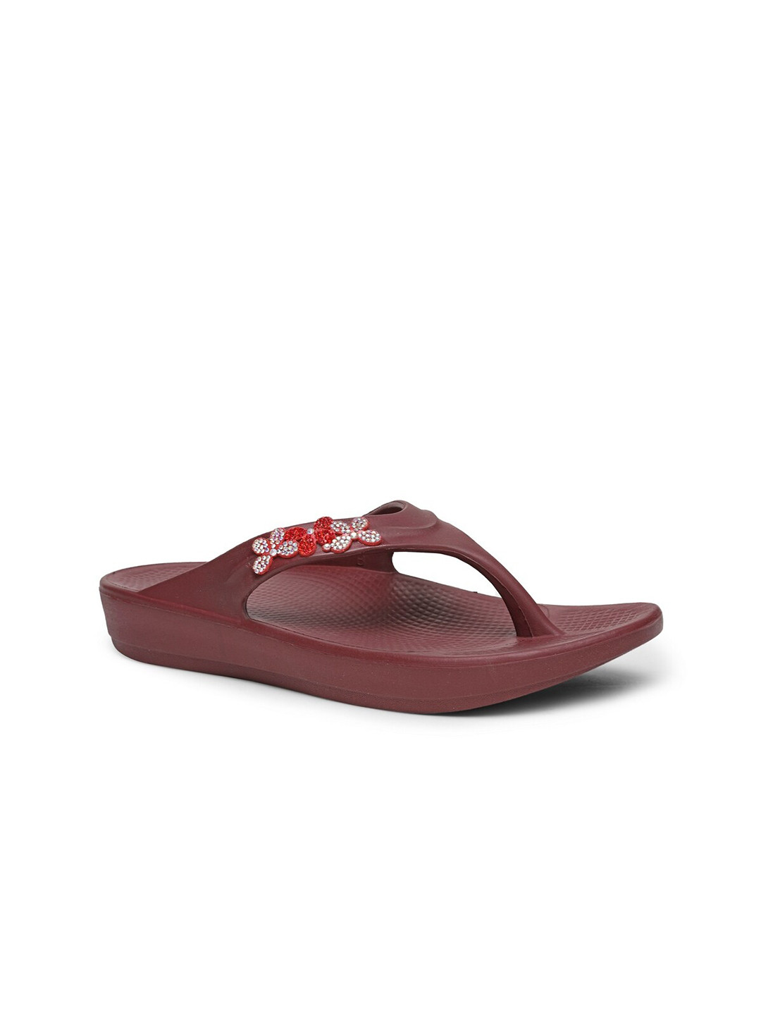 

DA NATURO ITALY Women Burgundy Rubber Thong Flip-Flops
