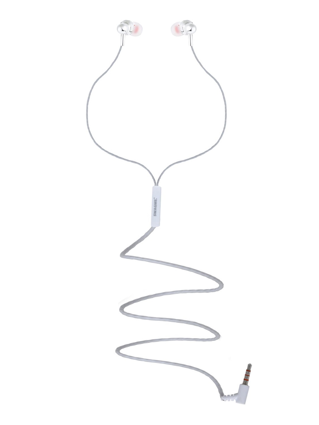 

SWAGME Silver-Toned Solid In-Ear Wired Earphones With Mic & Extra Bass