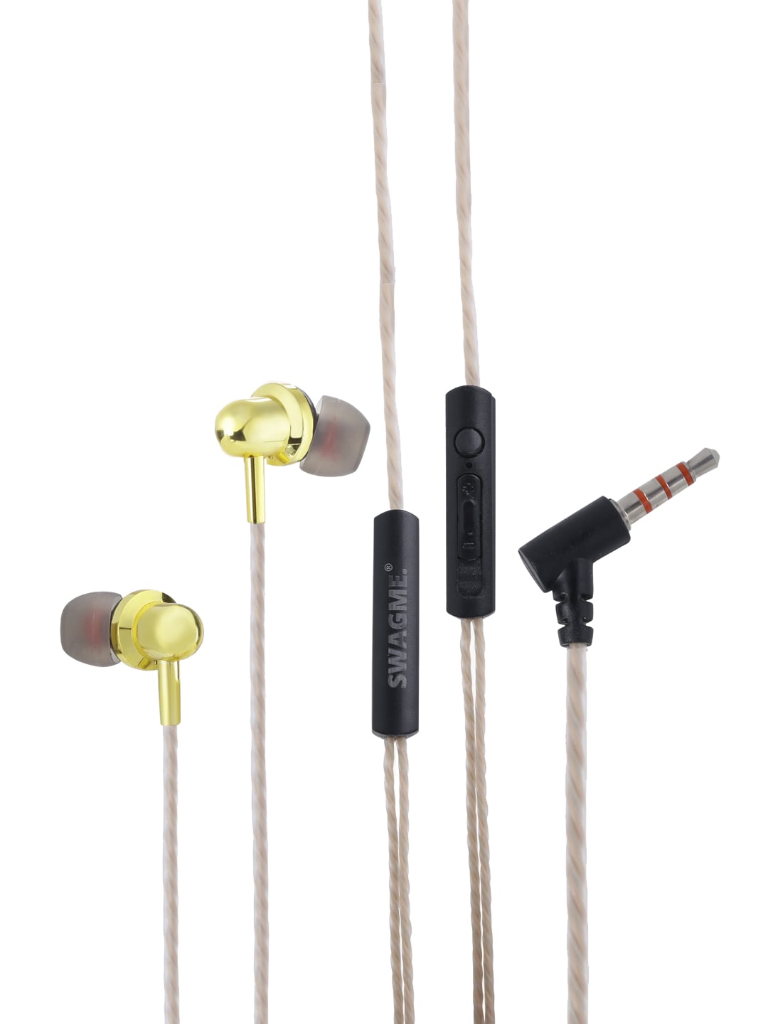

SWAGME Gold-Toned & Black Solid In-Ear Wired Earphones