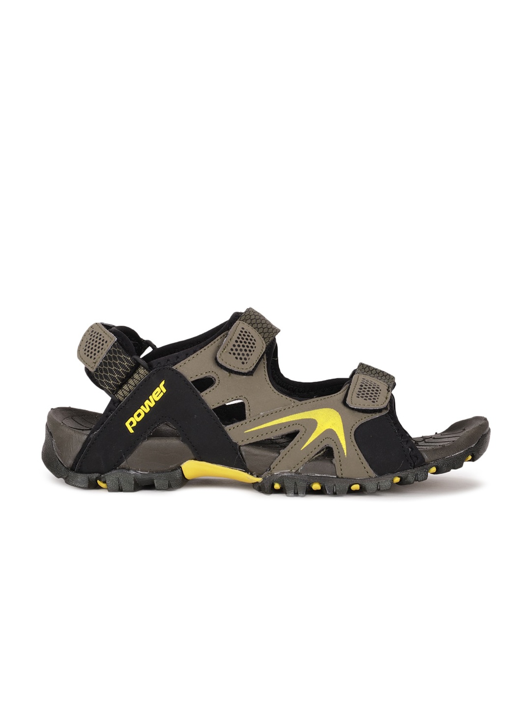 

Power Men Grey & Yellow Sports Sandals
