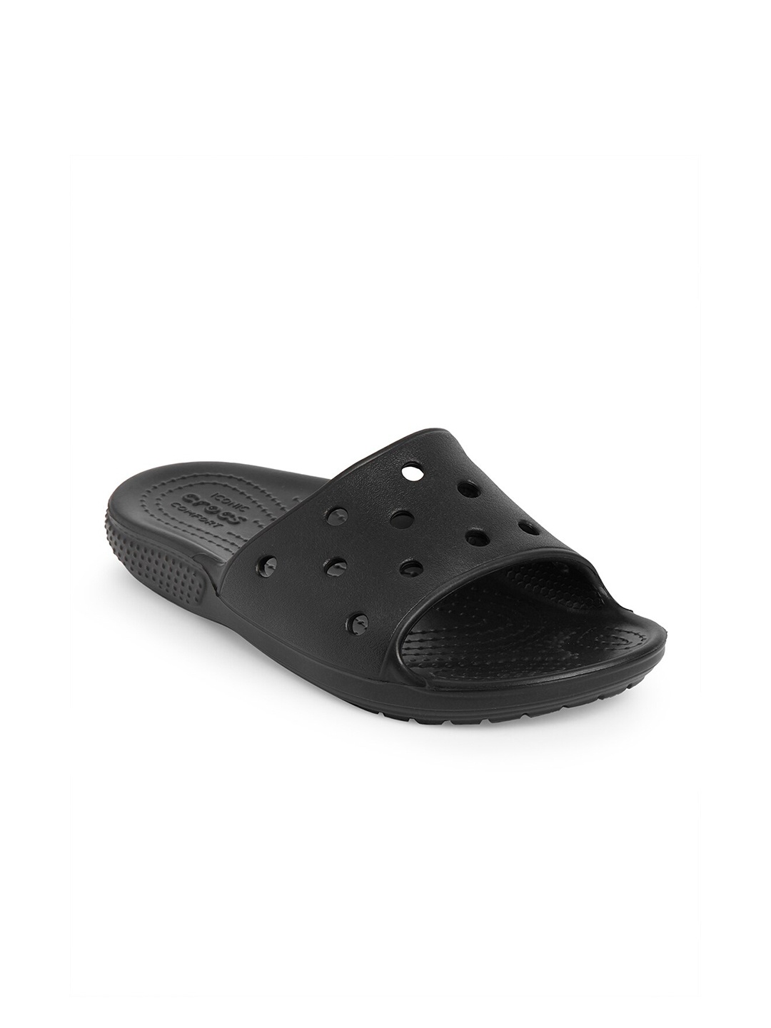 

Crocs Kids Black Self Design Sliders