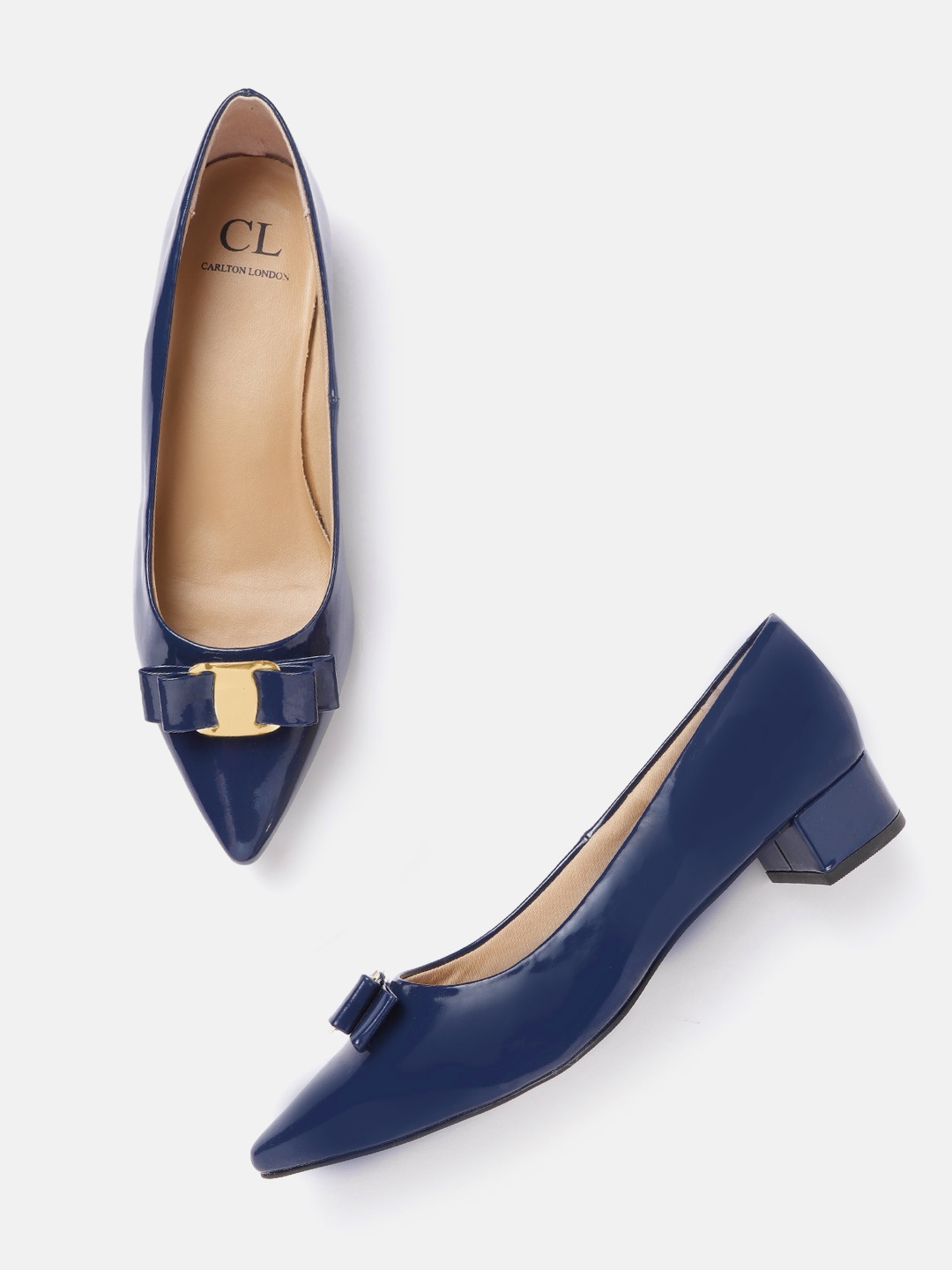 

Carlton London Women Navy Blue Ballerinas with Bows