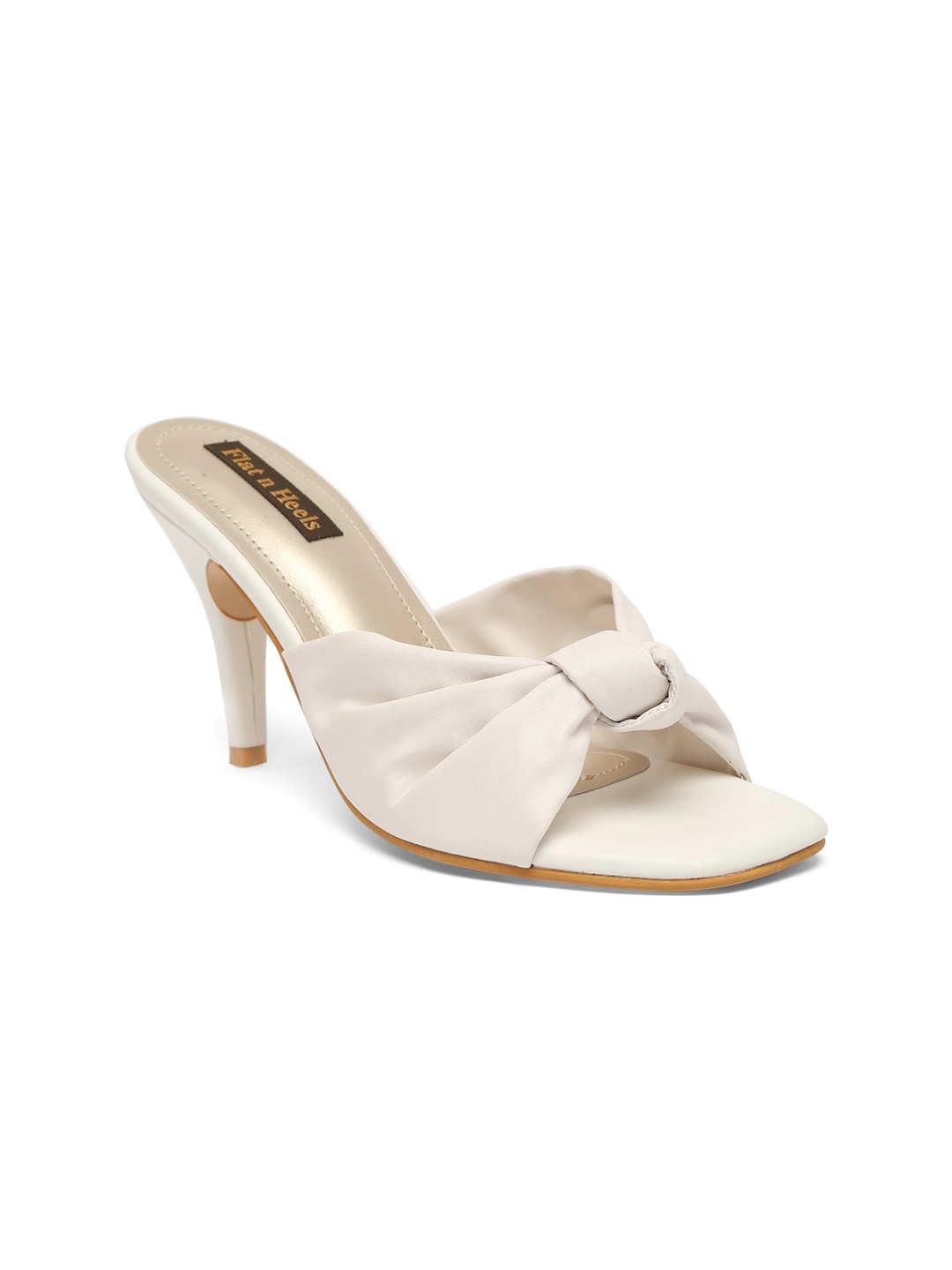 

Flat n Heels White Stiletto Peep Toes