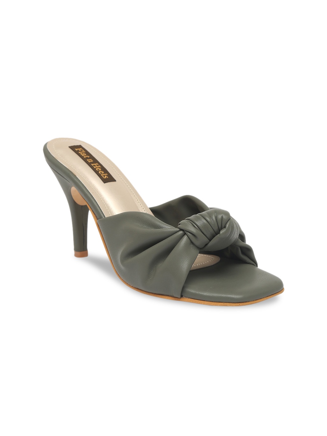 

Flat n Heels Green Comfort Mules with Bows
