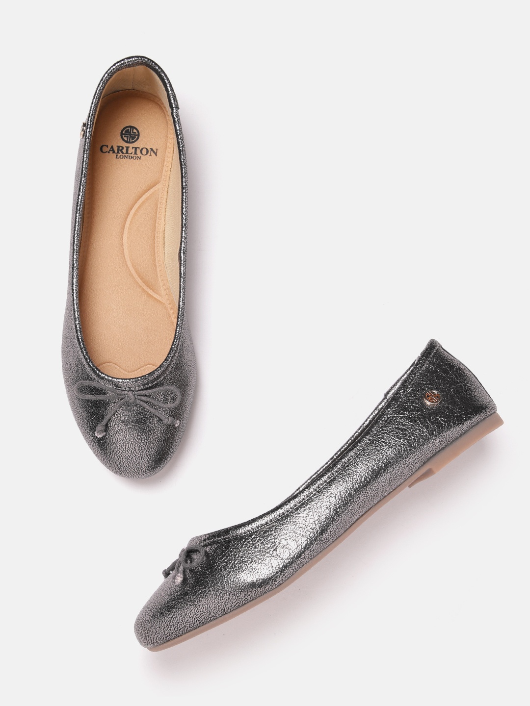 

Carlton London Women Ballerinas with Bow Upper, Metallic