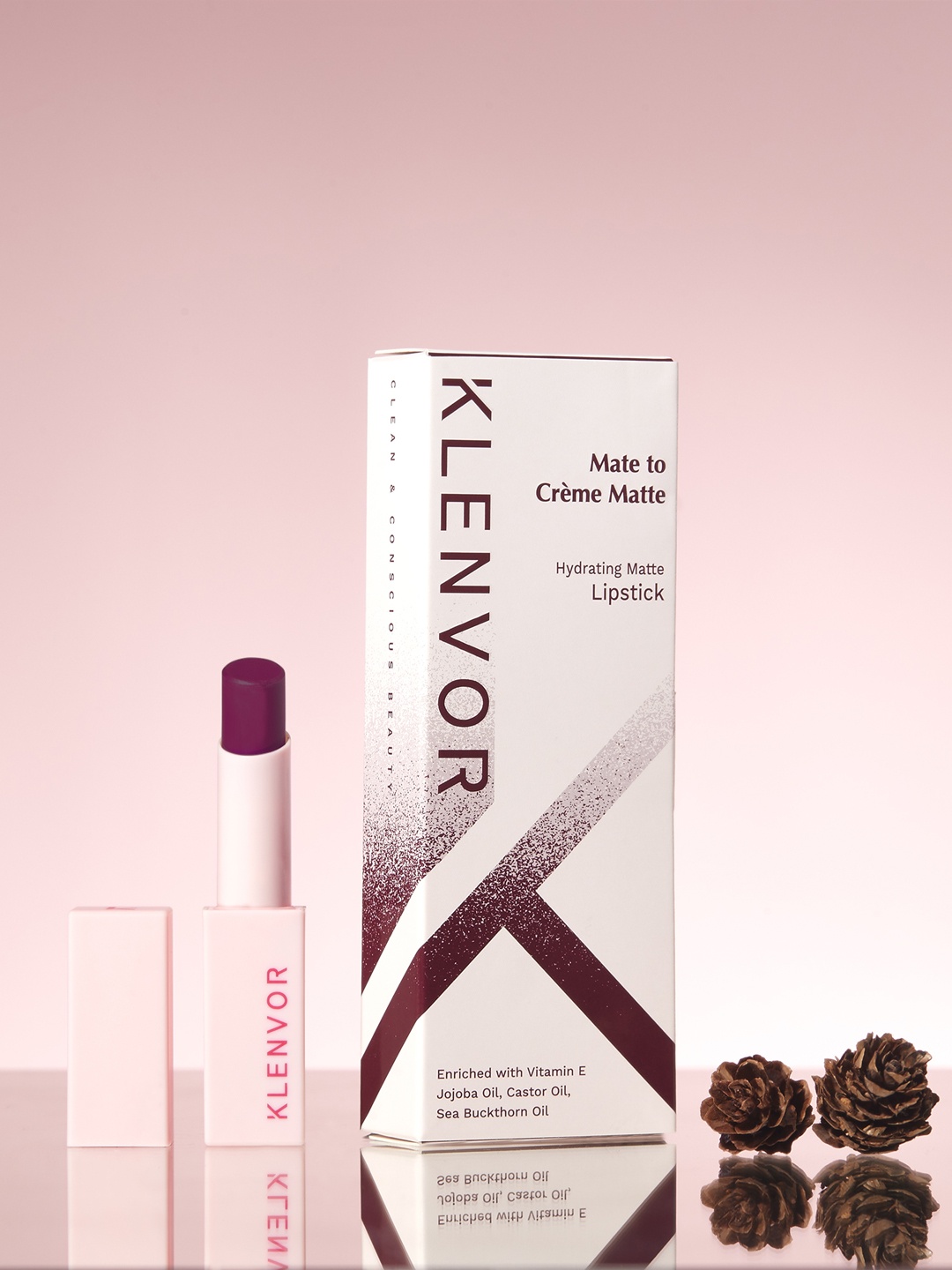 

KLENVOR Mate To Creme Matte Hydrating Vegan & Cruelty Free Lipstick - Enourage 05, Purple