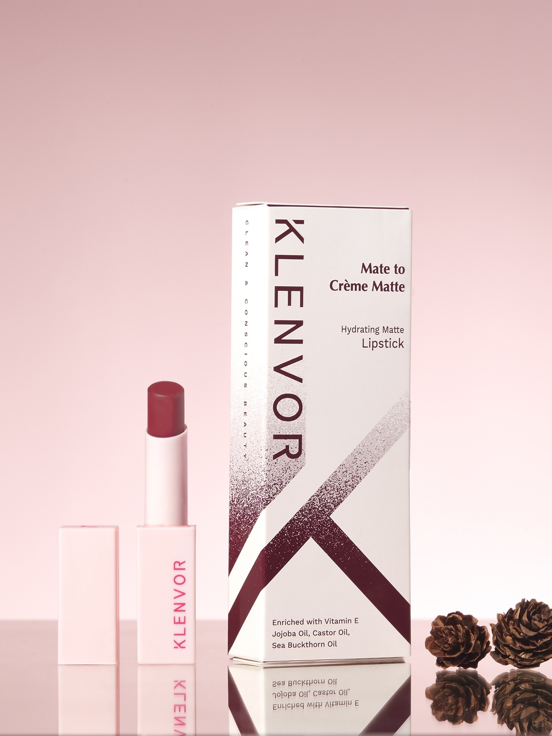 

KLENVOR Mate To Creme Matte Hydrating Vegan & Cruelty Free Lipstick - Bold 03, Red