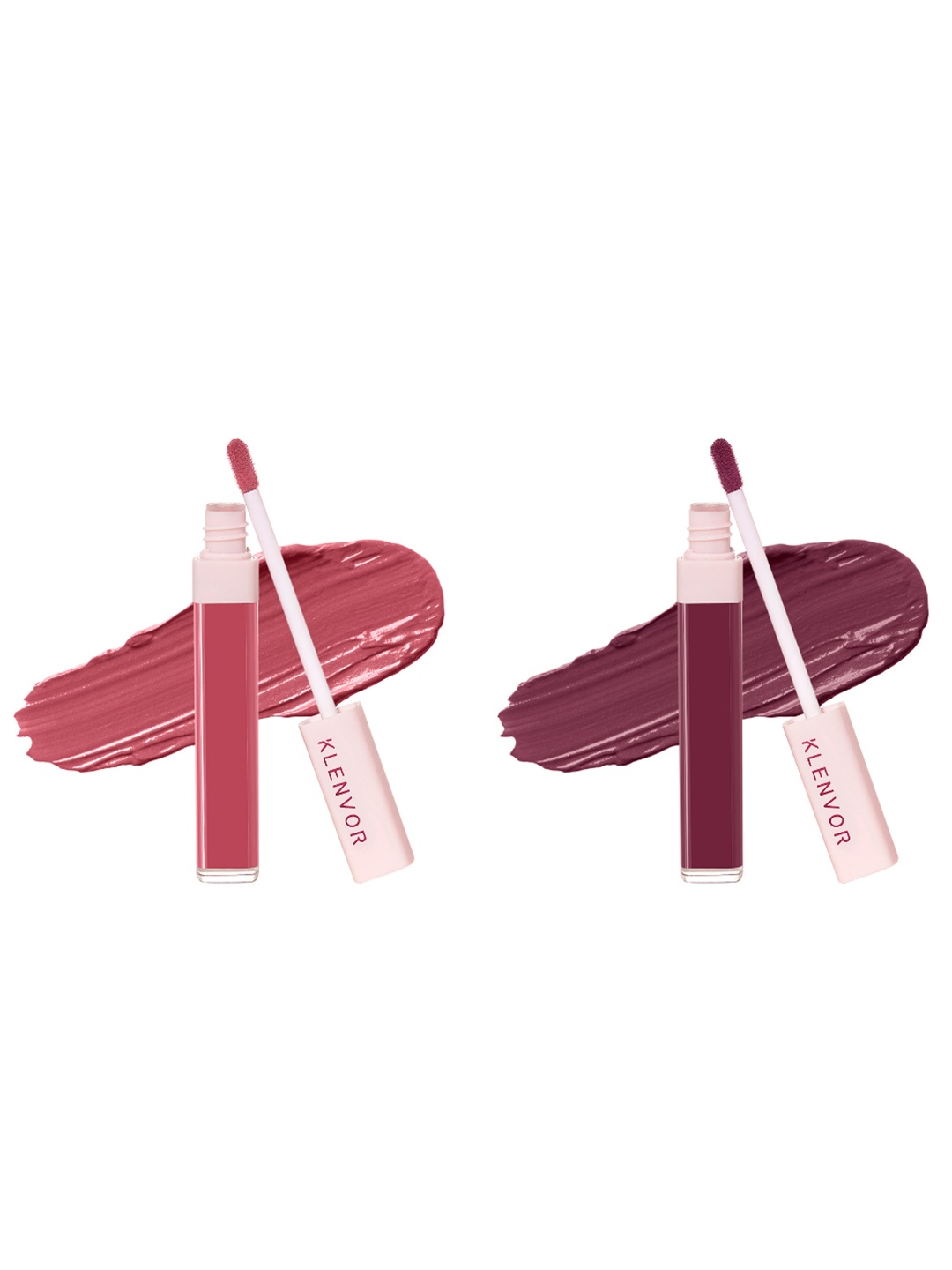 

KLENVOR Work & Party Collection- Set of 2 Liquid Lipsticks - 03 Compliment, 04 Courageous, Pink