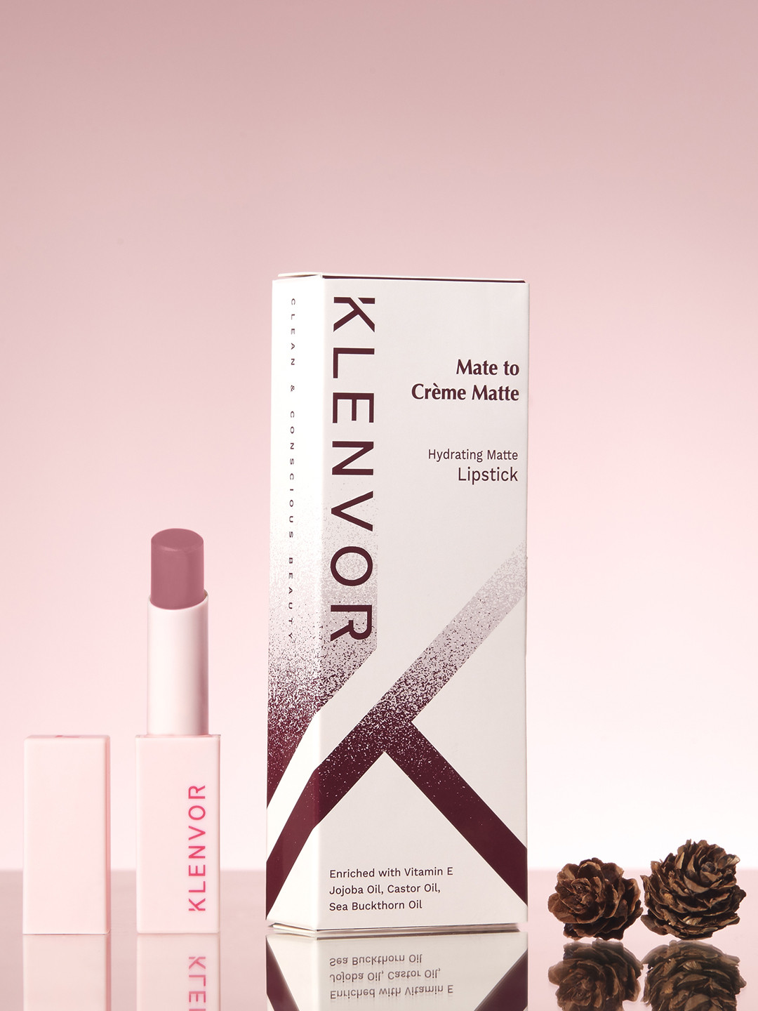

KLENVOR Mate To Creme Matte Hydrating Vegan & Cruelty Free Lipstick - Support 09, Mauve