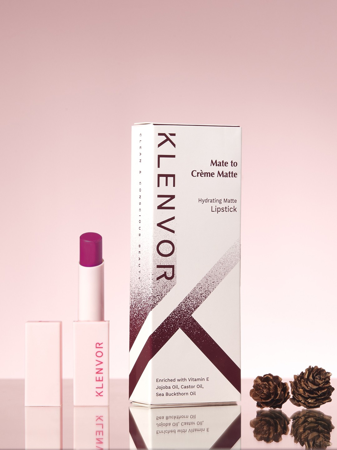 

KLENVOR Mate To Creme Matte Hydrating Vegan & Cruelty Free Lipstick - Motivate 08, Maroon